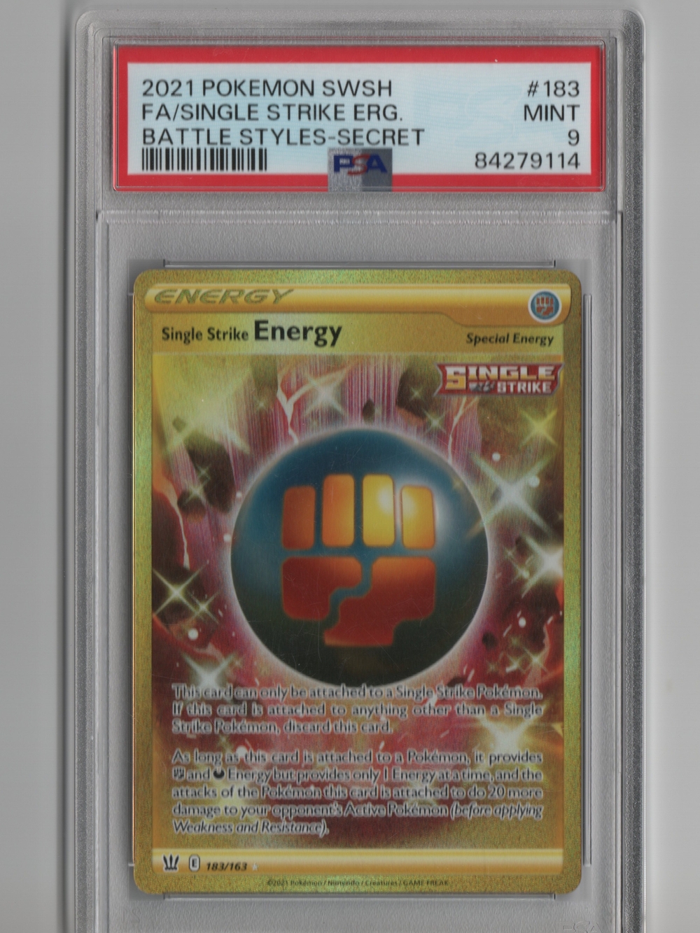 Single Strike Energy Full Art Pokémon Card - Gold Holo